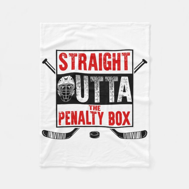 Straight Outta The Penalty Box Funny Ice Hockey Pl Fleecefilt (Framsidan)