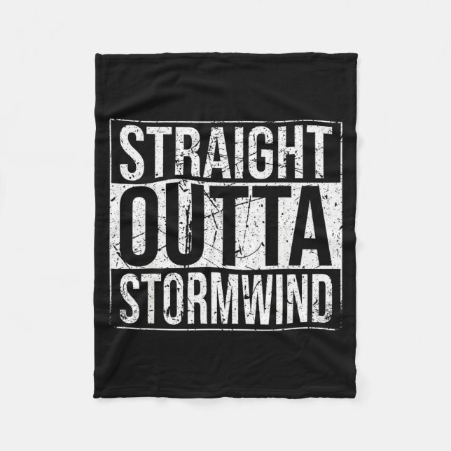 Straight Outta Wind Funny Wow Alliance Gamer Vinta Fleecefilt (Framsidan)