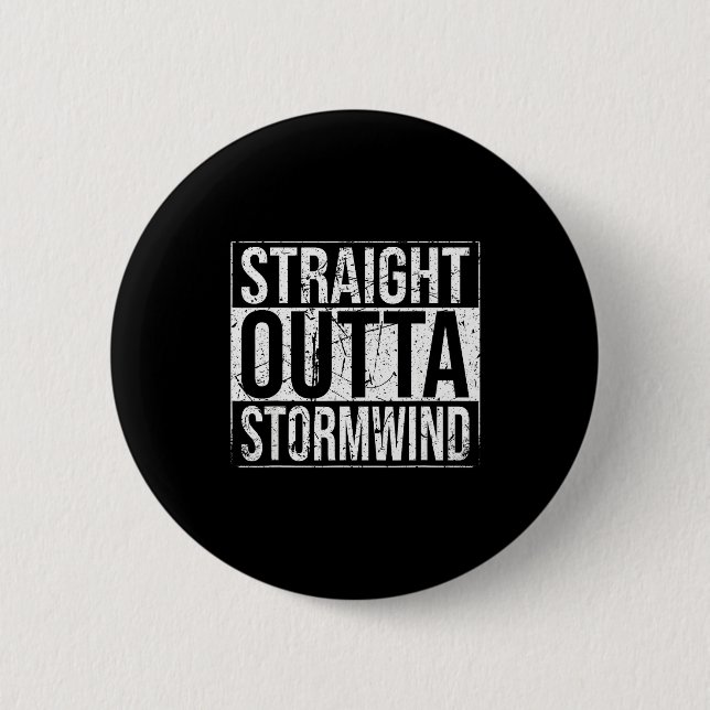 Straight Outta Wind Funny Wow Alliance Gamer Vinta Knapp (Framsida)