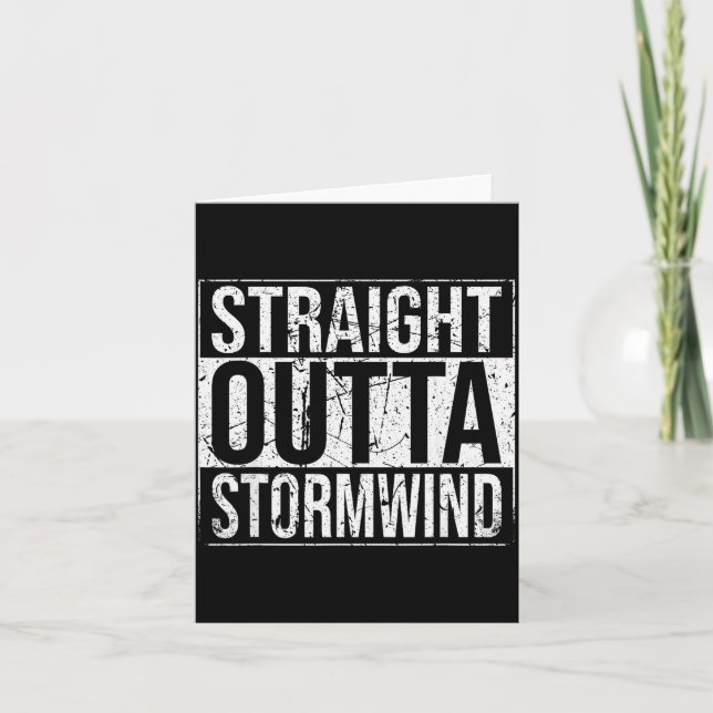 Straight Outta Wind Funny Wow Alliance Gamer Vinta Kort (Framsida)