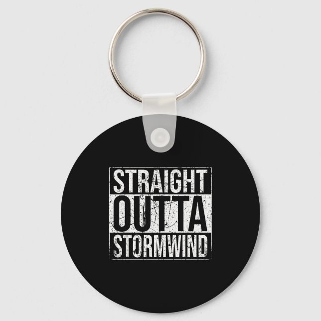 Straight Outta Wind Funny Wow Alliance Gamer Vinta Nyckelring (Framsida)
