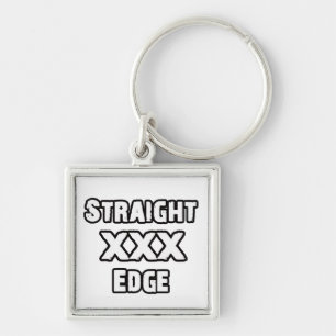 Straightedge Fyrkantig Silverfärgad Nyckelring