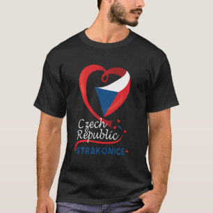 Strakonice Tjeckien Hjärta Flagga Lejon Vapen Av T Shirt