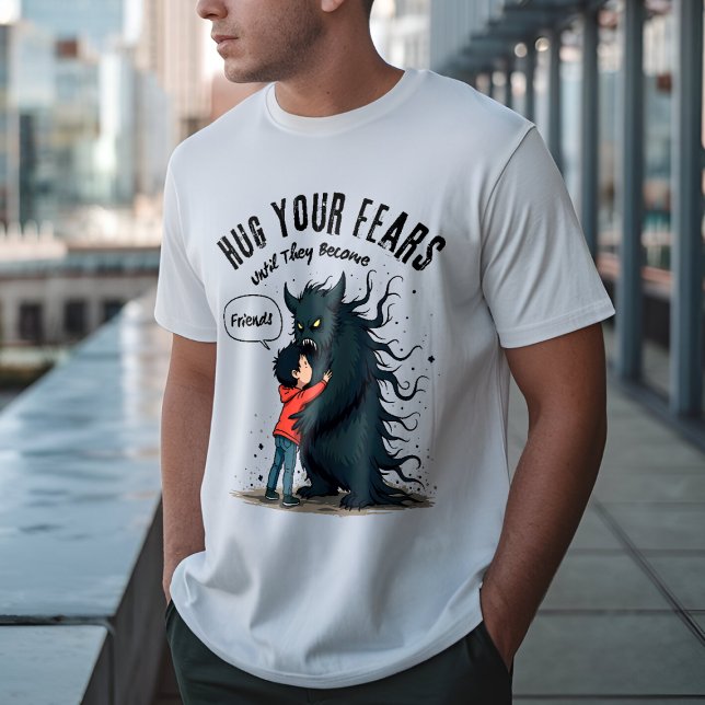 Stråla dina farhågor - övervinna rädslan och motiv t shirt (Skapare uppladdad)