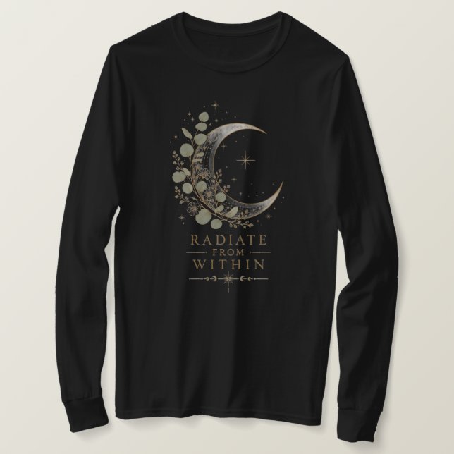 Stråla Inifrån Celestial Boho Halvmåne T Shirt (Design framsida)