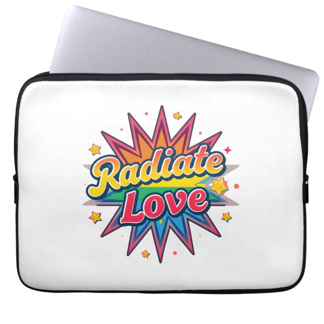 Stråla Kärlek Retro Design – Positiva Vibrationer Laptop Fodral (Framsidan)