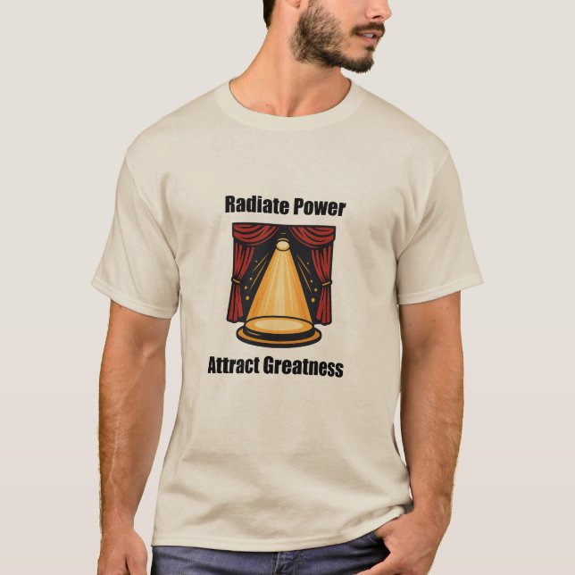 Stråla strömavtagarstyrka, storhetsuppfattning t shirt (Framsida)