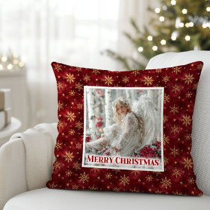 Strålande ängel Poinsettia julkudde present Kudde