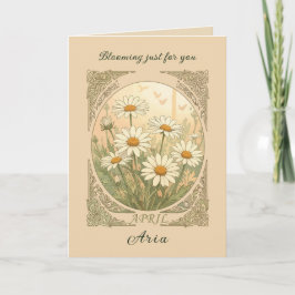 Strålande april tusenskönemotiv Art Nouveau-illust Kort