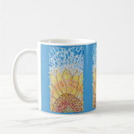 Strålande blommande solros kaffemugg