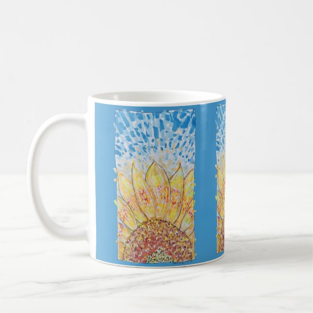 Strålande blommande solros kaffemugg (Vänster)