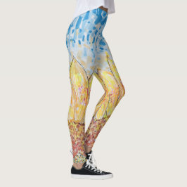 Strålande blommande solros leggings