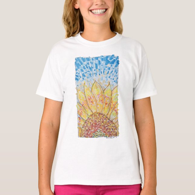 Strålande blommande solros t shirt (Framsida)