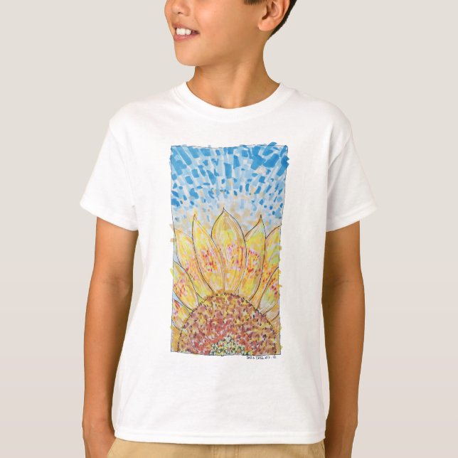 Strålande blommande solros t shirt (Framsida)