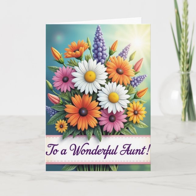 Strålande Blommor Fasterkort Kort (Framsida)