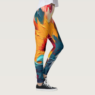 Strålande blomning – djärvt abstrakt blomsteruttry leggings