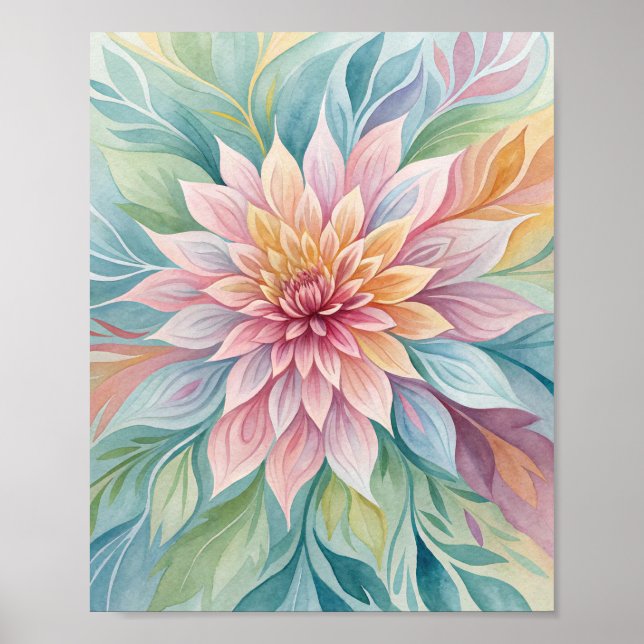 Strålande blomning: En genomskinlig botanisk symfo Poster (Framsidan)