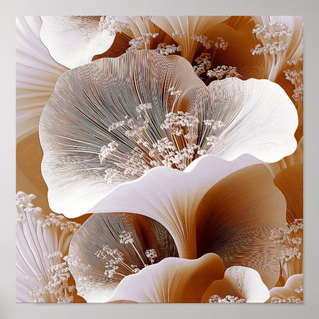 Strålande blomskikt – Mjuk botanisk abstrakt #3 Poster (Framsidan)