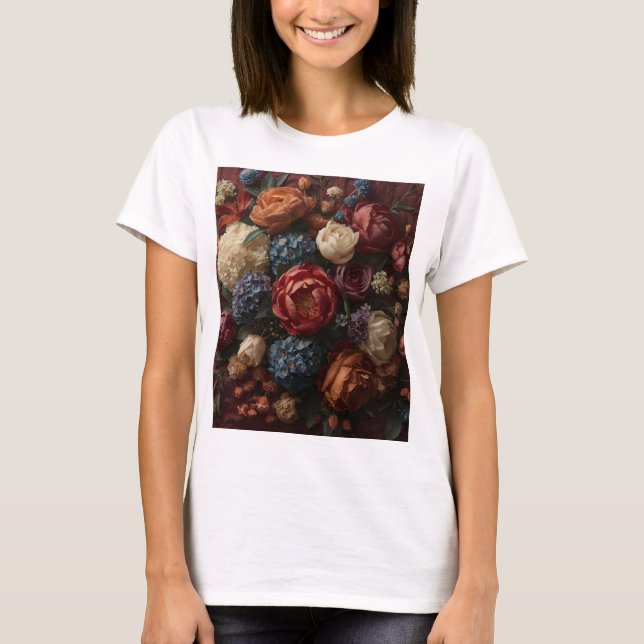 Strålande blomstersymfoni: Vibrant haute couture-b T Shirt (Framsida)