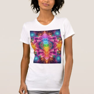 Strålande Chakra Lotus — Psykedelisk Helig Geometr T Shirt