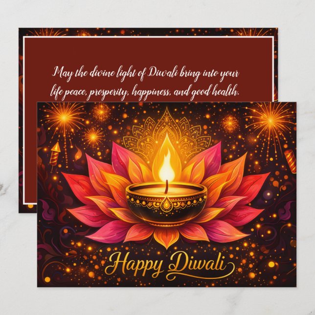 Strålande Diwali-glädje Inbjudningar (Fram/baksida)