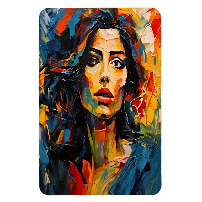 Strålande expressionistisk porträttkonst magnet (Vertikal)