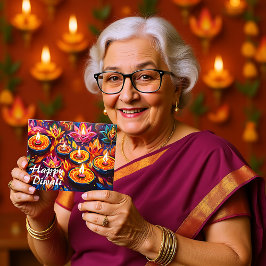 Strålande festlighet: En glad Diwali-firande Vykort