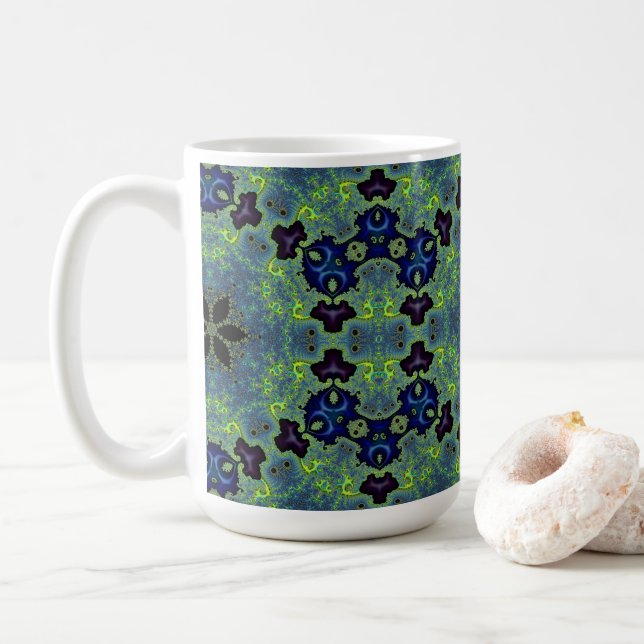Strålande Fraktal Symfoni Kaffemugg (Med munk)