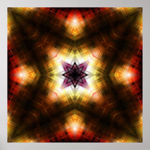 Strålande geometrisk stjärnexplosion med abstrakt poster