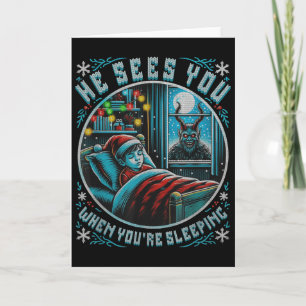 Strålande Glad Krampus Han Ser Dig Vintage Ho Kort