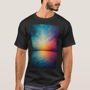 Strålande Horisont Abstrakt Reflekterande T-Shir T Shirt