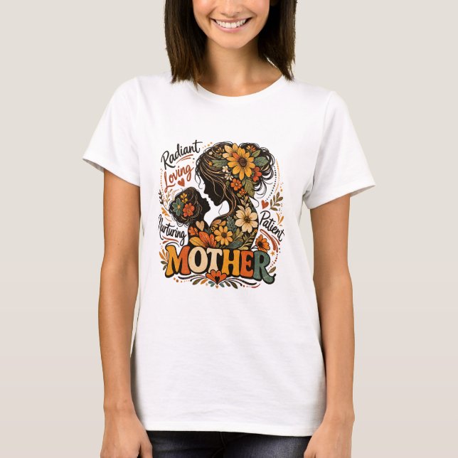 Strålande kärleksfull närande mors dag t shirt (Framsida)