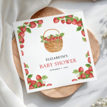 Strålande korg jordgubbssöt baby shower