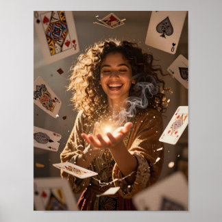 Strålande kortmagi Drömlandskt konstplakat Poster