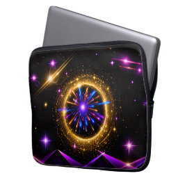 Strålande Kosmisk Portal Neon Elektronikväska Laptop Fodral