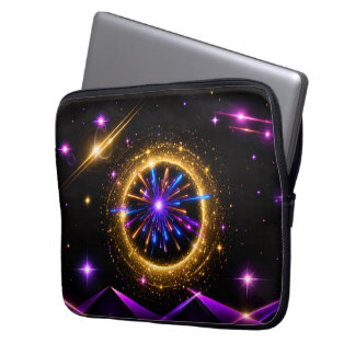 Strålande Kosmisk Portal Neon Elektronikväska Laptop Fodral