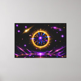 Strålande Kosmisk Portal | Neon Galax Utsträckt Ca Canvastryck