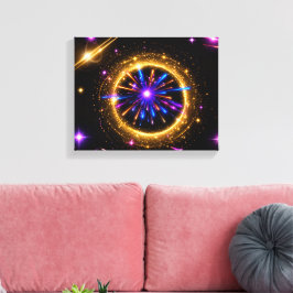 Strålande Kosmisk Portal | Neon Galax Utsträckt Ca Canvastryck