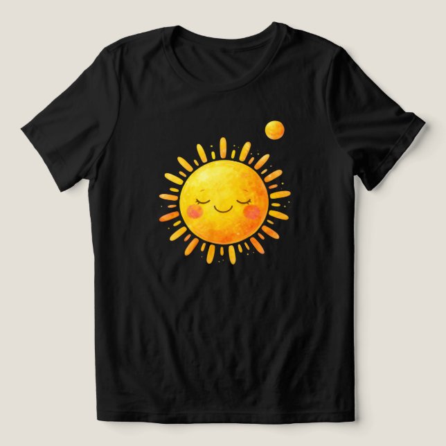 Strålande Leende Sol – Glädjefull Kvinnlig T-Shirt (Design Framsida)