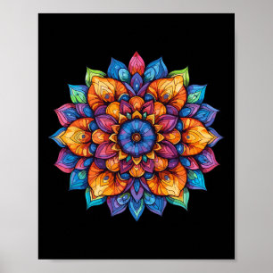 Strålande Lotus Mandala Festival Yoga Poster
