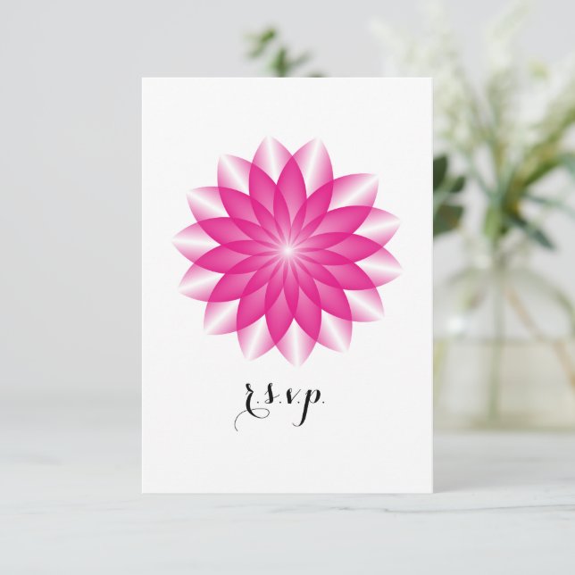 Strålande Lotus RSVP OSA Kort (Stående Fram)