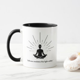 Strålande meditationssilhuett mugg