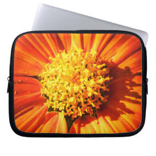 Strålande orange blom-datorfodral - botanisk konst laptop fodral