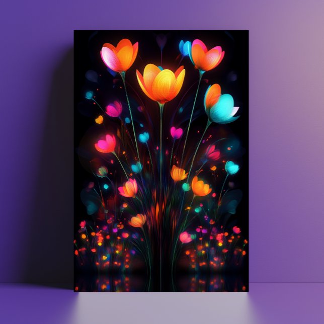 Strålande Pastell Regnbåge Vilda Blommor  Vykort (Skapare uppladdad)