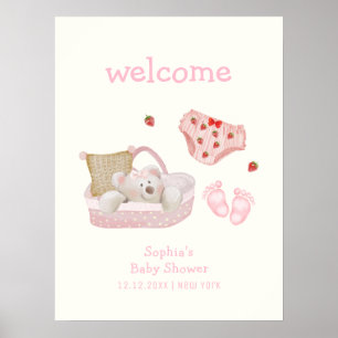 Strålande Polar Björn Leksaker Baby Shower Välkoms Poster