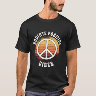 Strålande positiva vibes nya ålders raka underbarn t shirt
