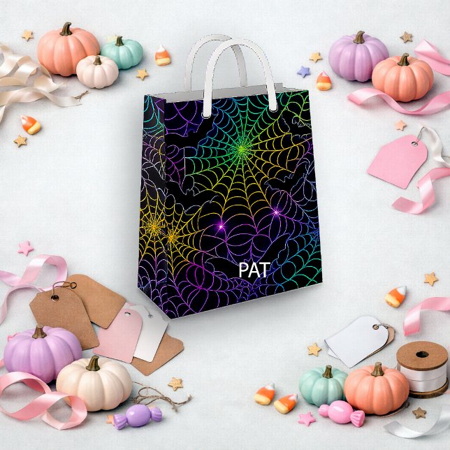 Strålande regnbågsnät Halloween-mönsterdesign (Skapare uppladdad)