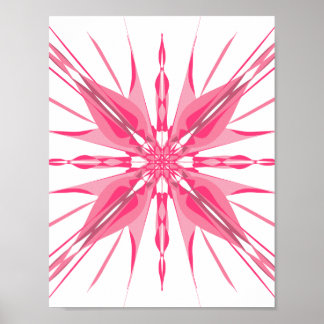Strålande rosa och magenta stjärnexplosion abstrak poster