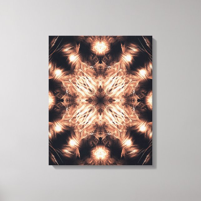 Strålande sandstensfraktal mandala-konst canvastryck (Framsida)