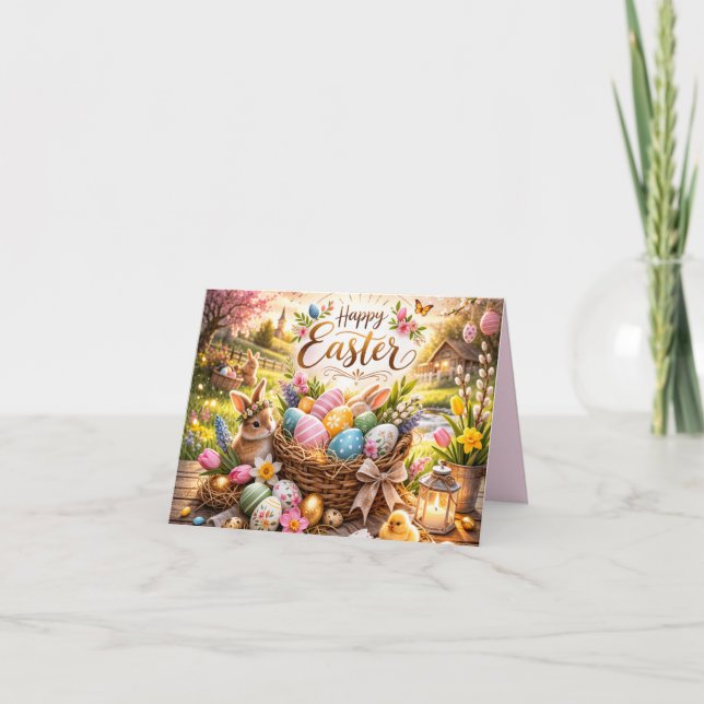 Strålande soluppgång God påsk Helgkort (Framsida)